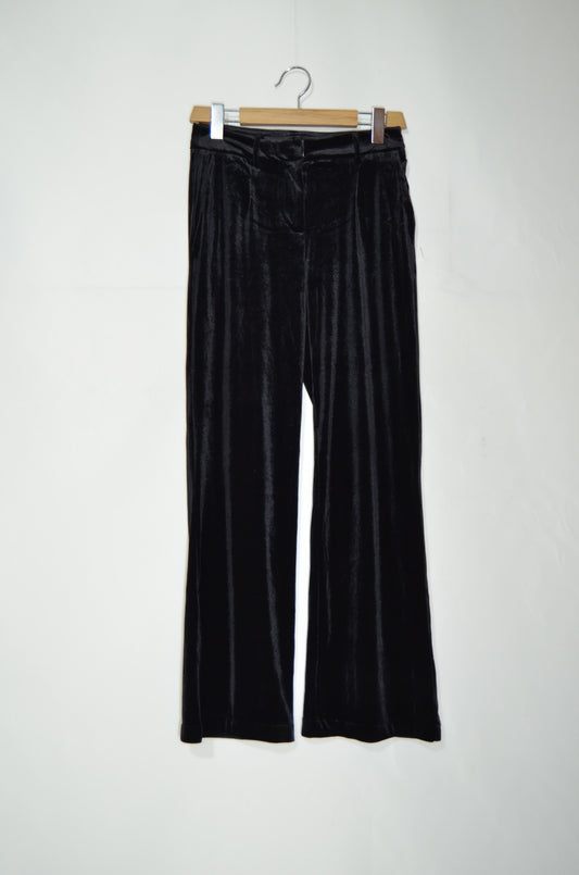 Black Velvet Flared Pants