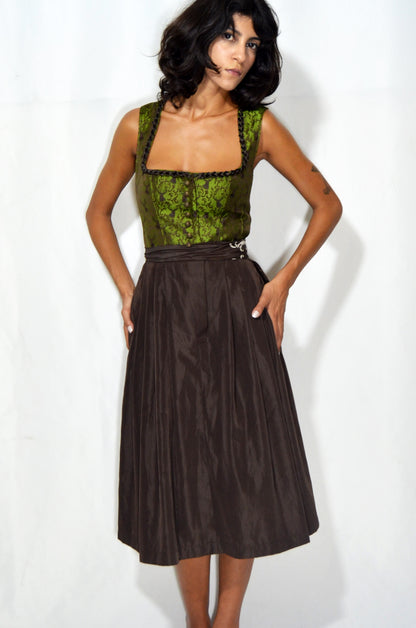 Vintage Green & Brown Dirndl