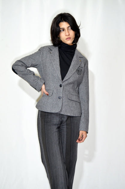 Grey Wool Vintage Tailored Jacket