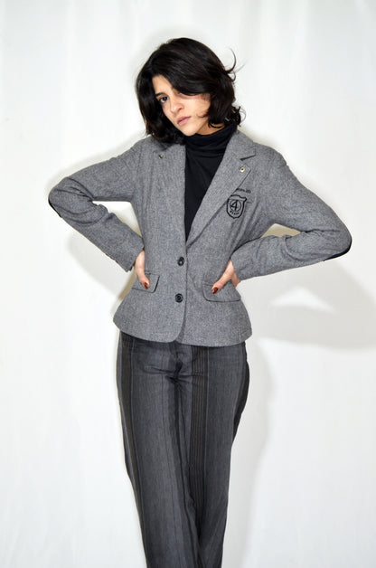 Grey Wool Vintage Tailored Jacket