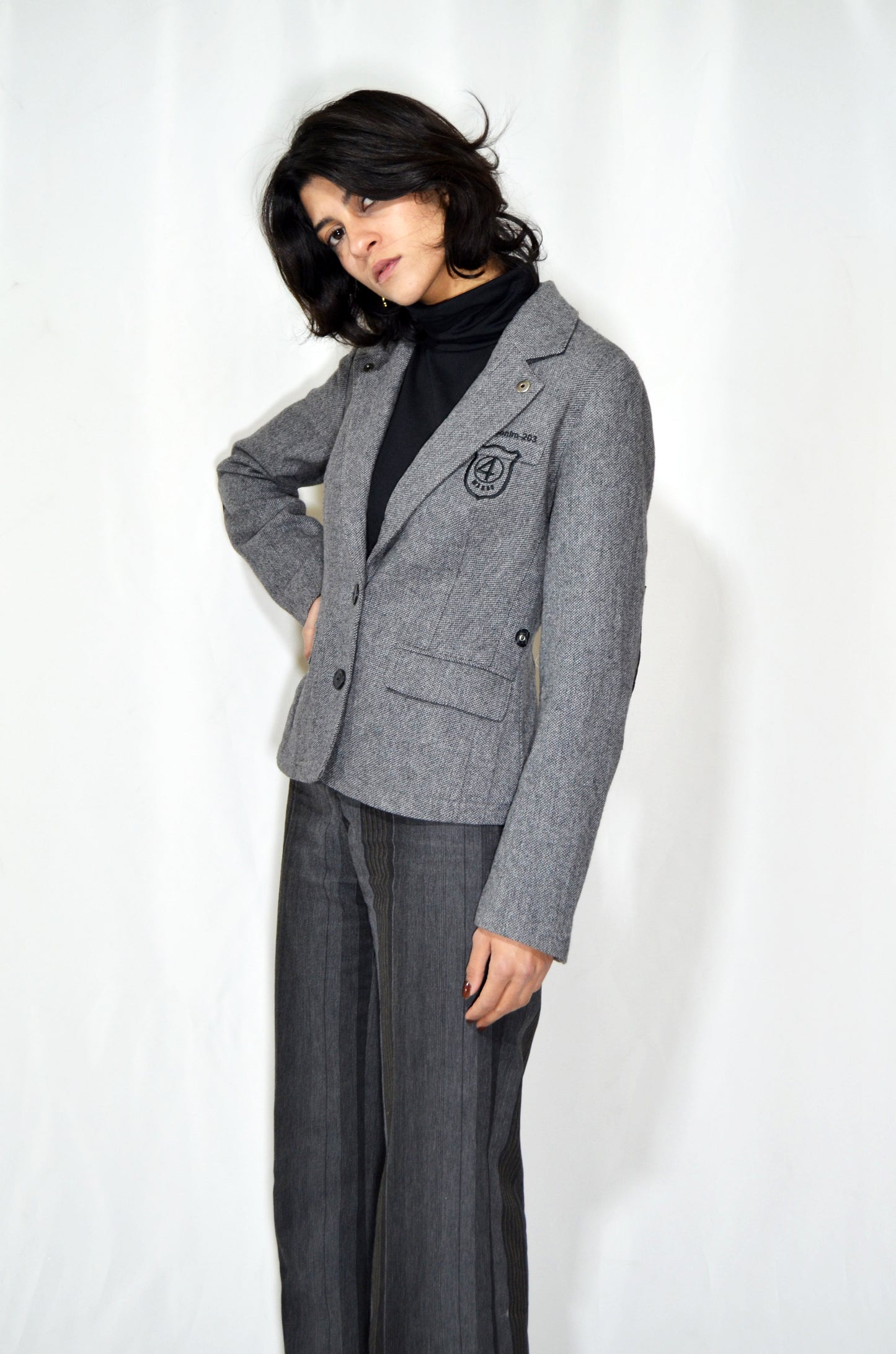 Grey Wool Vintage Tailored Jacket