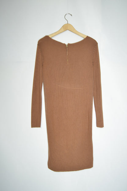 Brown Suede Midi Dress