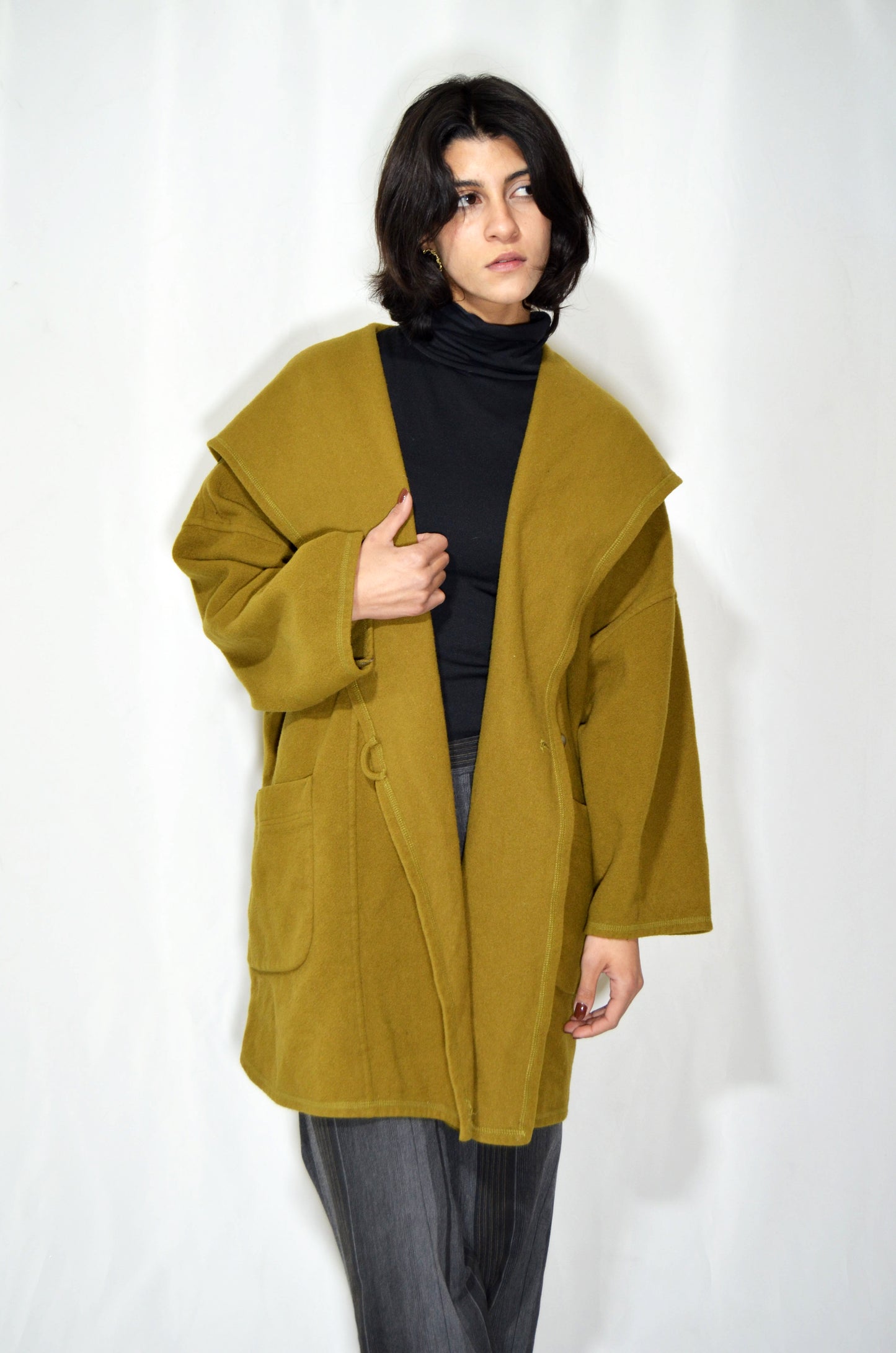 Mustard Wool Vintage Coat