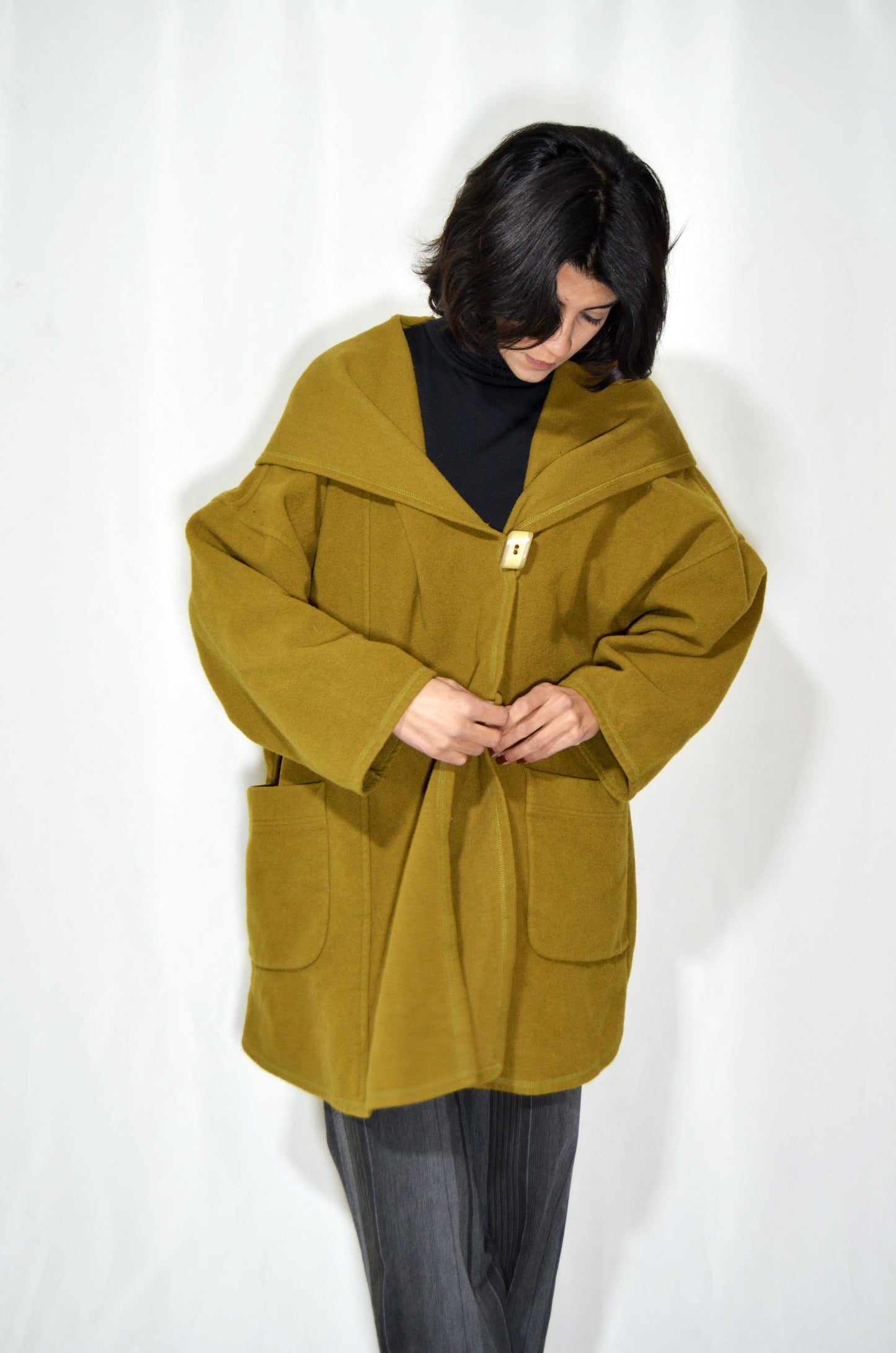 Mustard Wool Vintage Coat