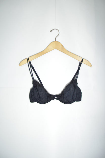 Black Bra with Lacy Details