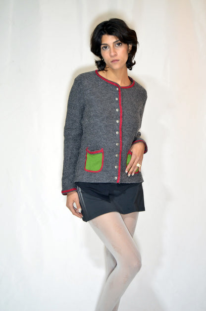 Grey Wool Light Vintage Sweater