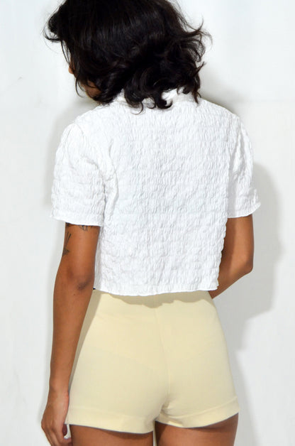 Vintage White Cropped Shirt