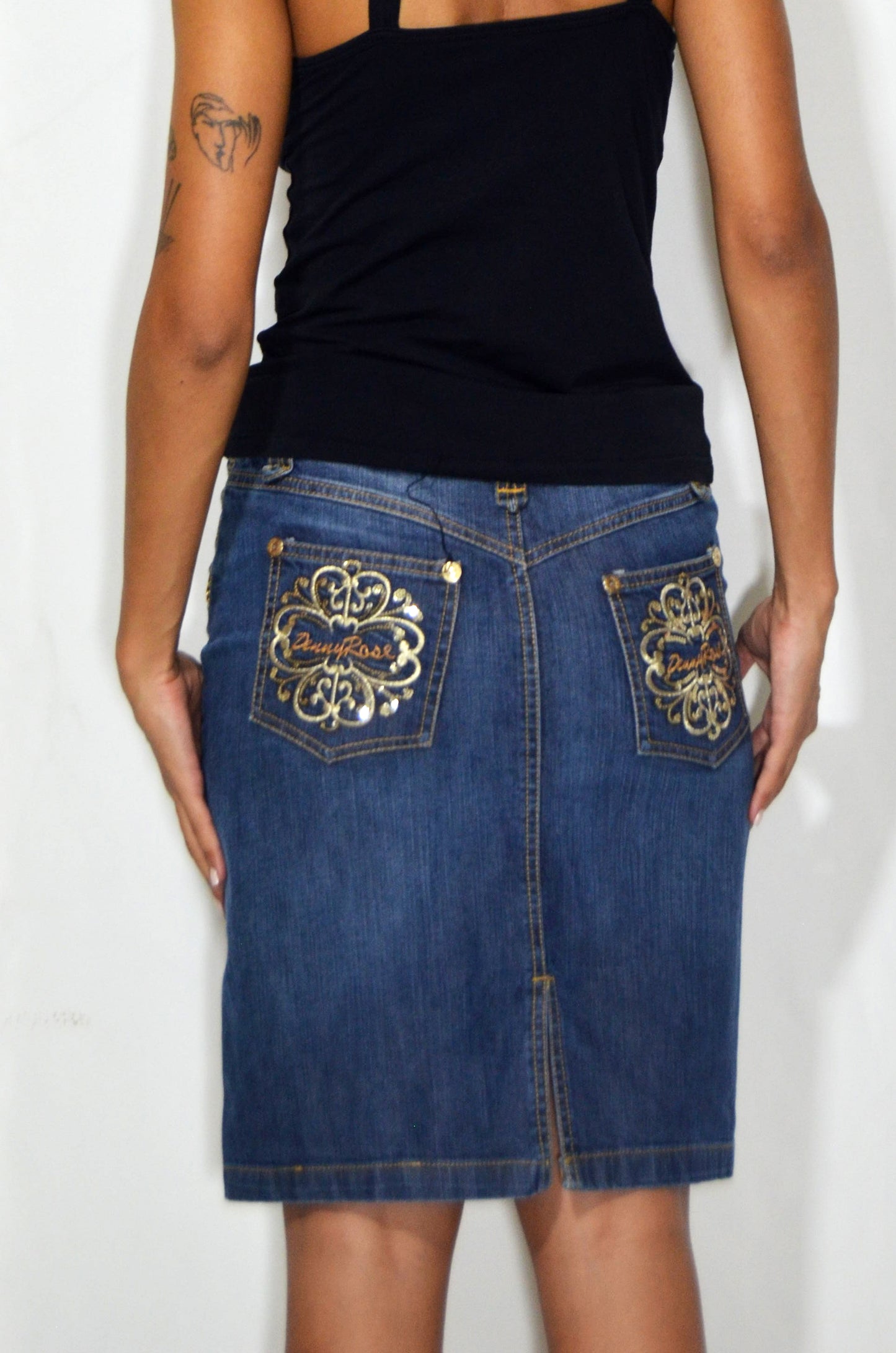 Vintage "Denny Rose" Denim Midi Skirt