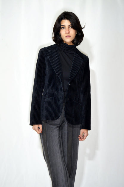 Black Velvet Vintage Tailored Jacket