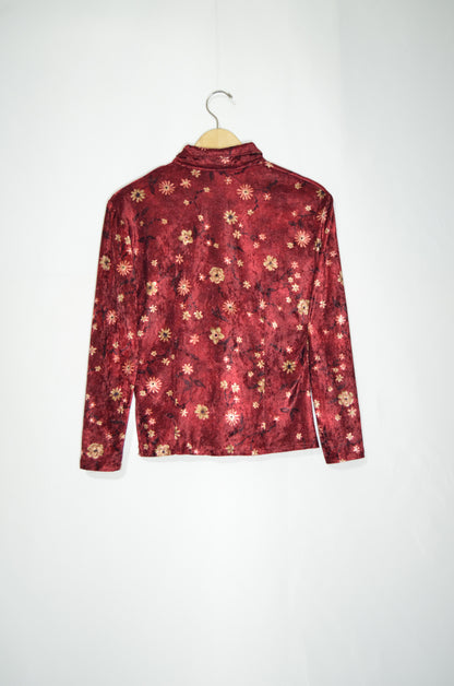 Red Velvet Floral Shirt