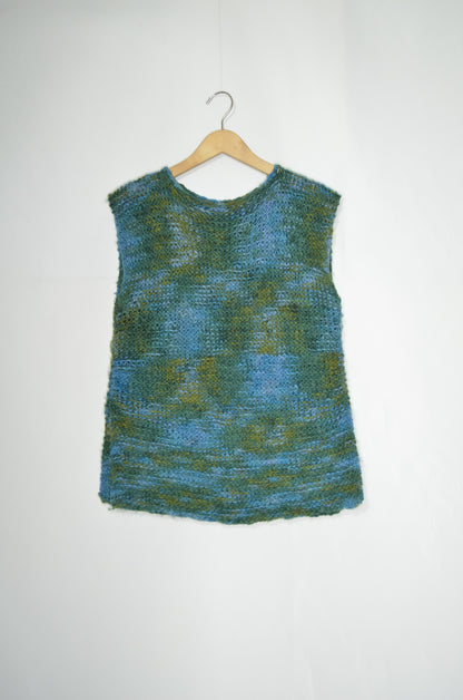 Blue & Green Wool Top