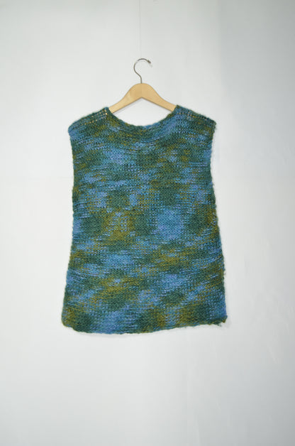 Blue & Green Wool Top