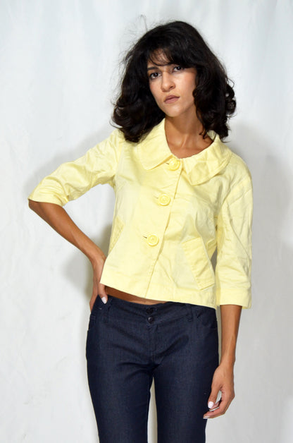 Vintage Yellow Cropped Jacket