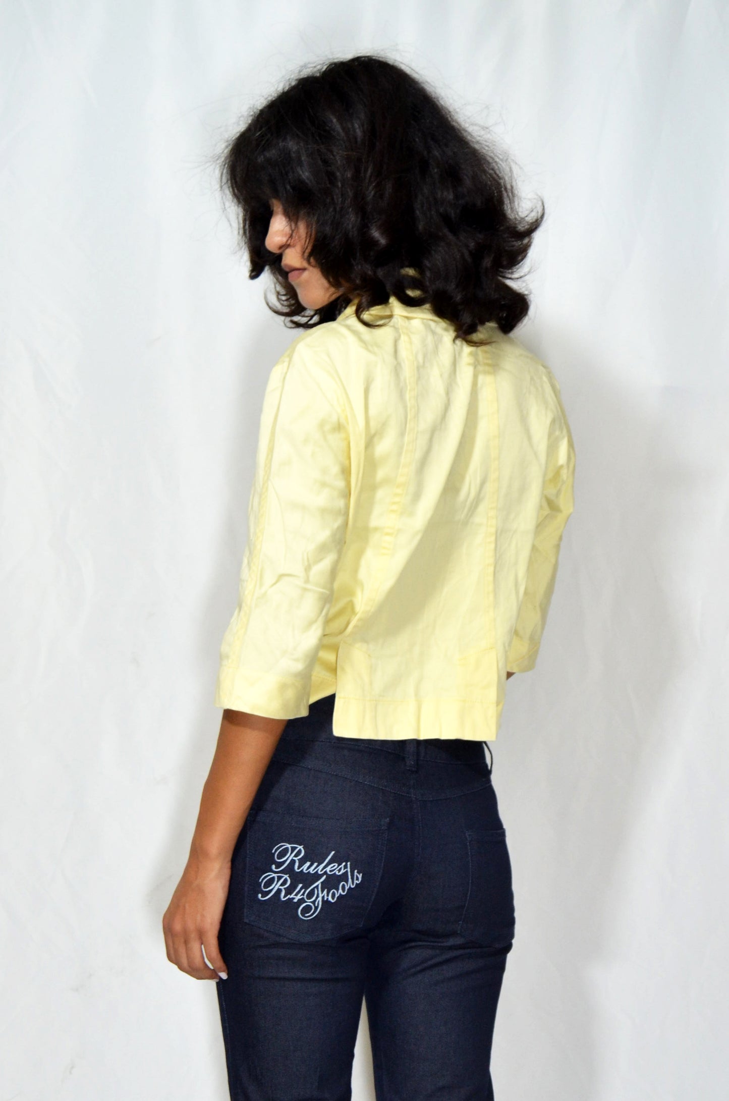 Vintage Yellow Cropped Jacket