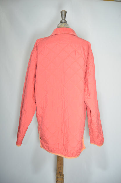 Orange Light Rain Coat with Corduroy Collar
