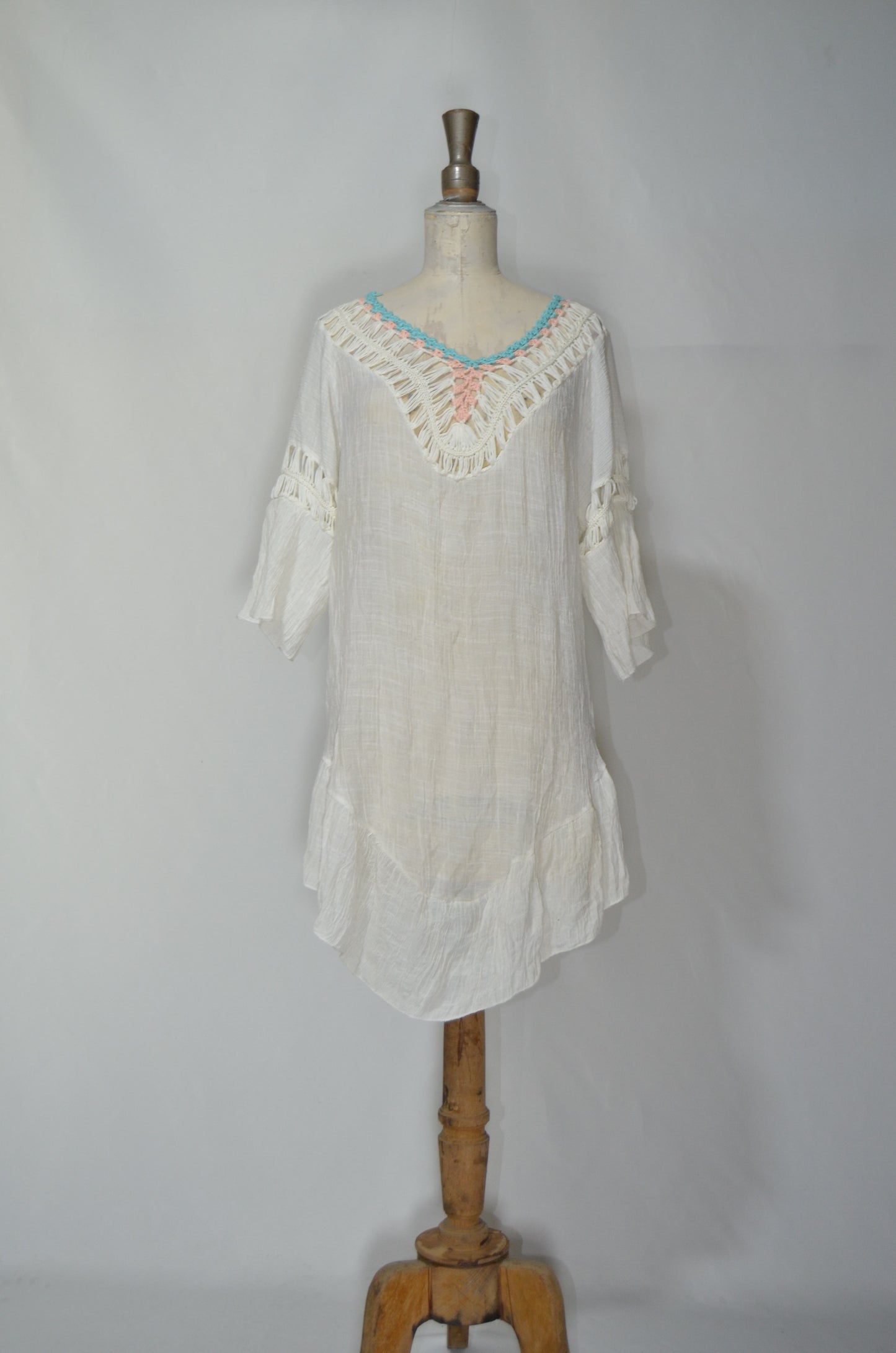 White Backless Crochet Beach Dress