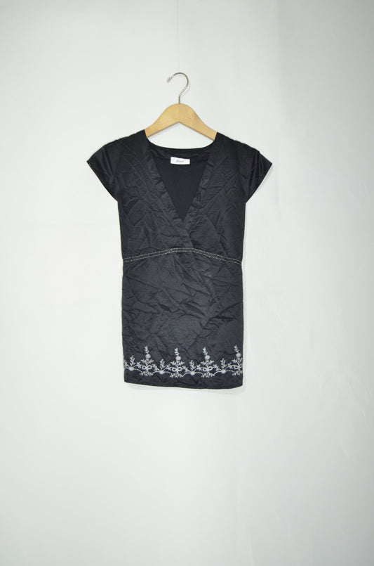 "Etam" Black Silk Top