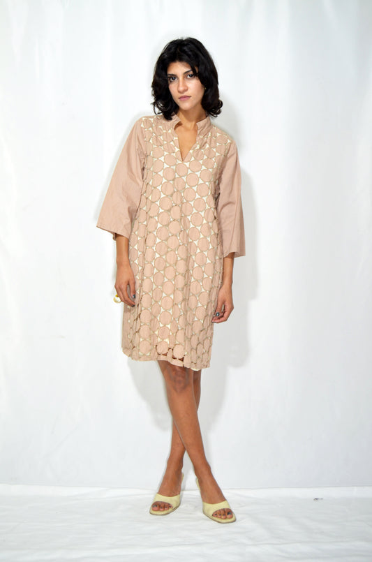Brown Vintage Patterned Dress