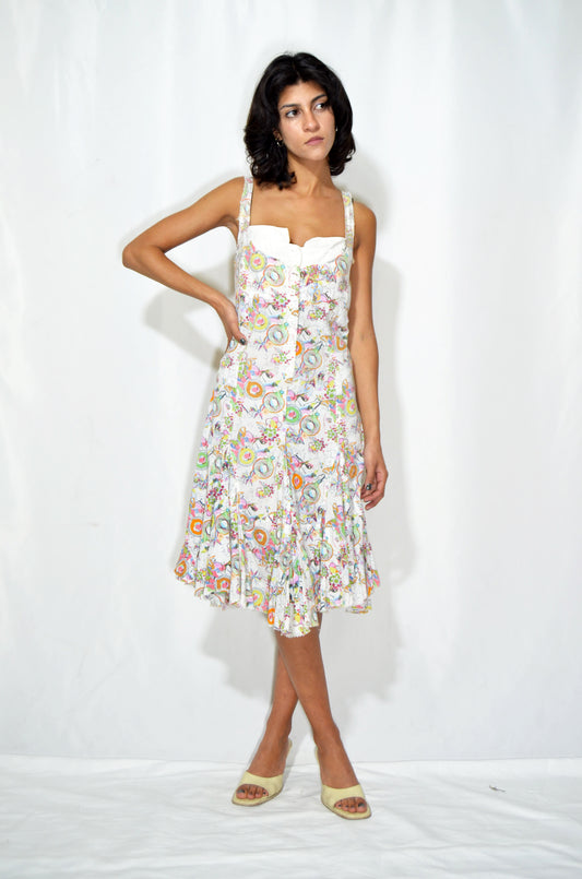 "Desigual" Colorful Vintage Illustrated Midi Dress