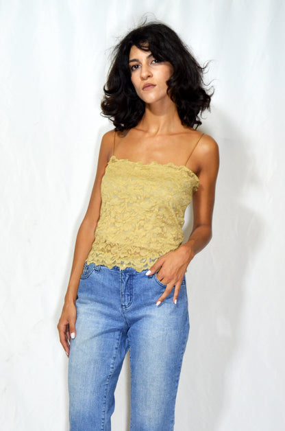 Vintage Lace Spaghetti Strap Top