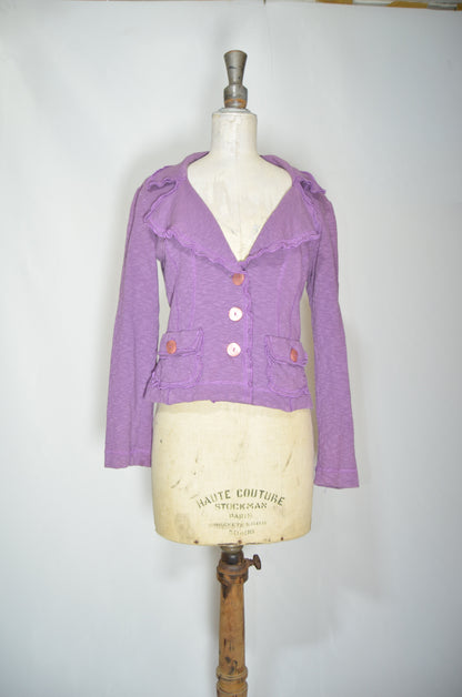 Purple Wool Fitted Jacket