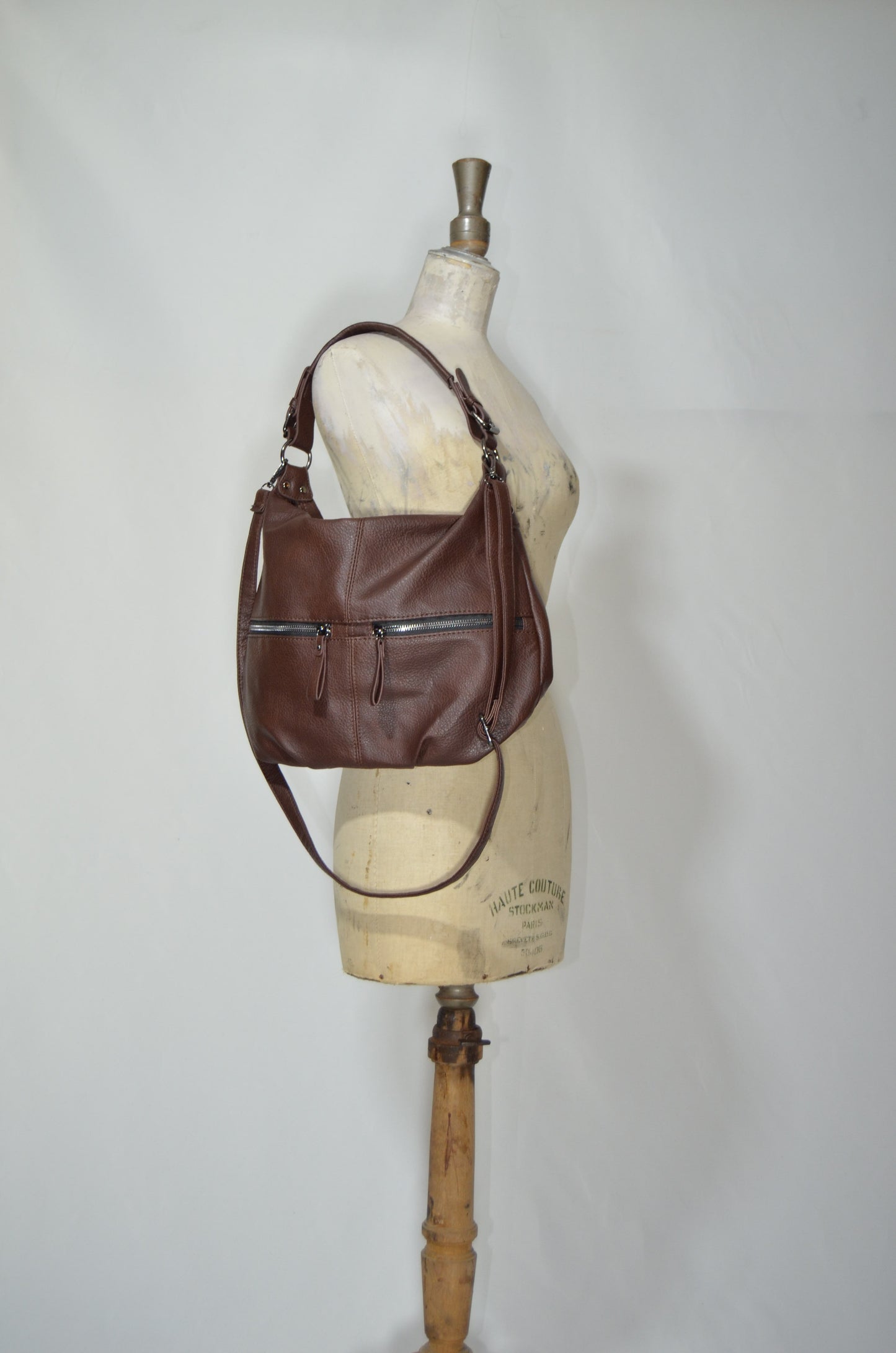 Brown Genuine Leather Cross & Hand Bag