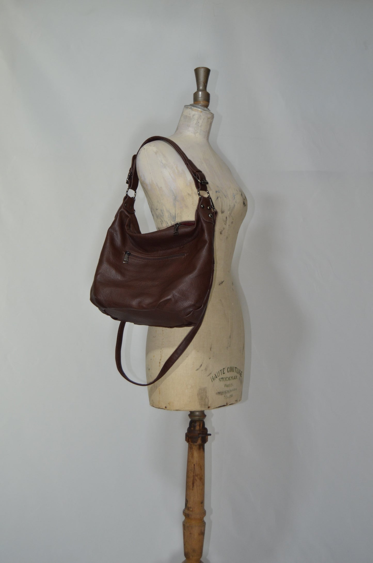 Brown Genuine Leather Cross & Hand Bag