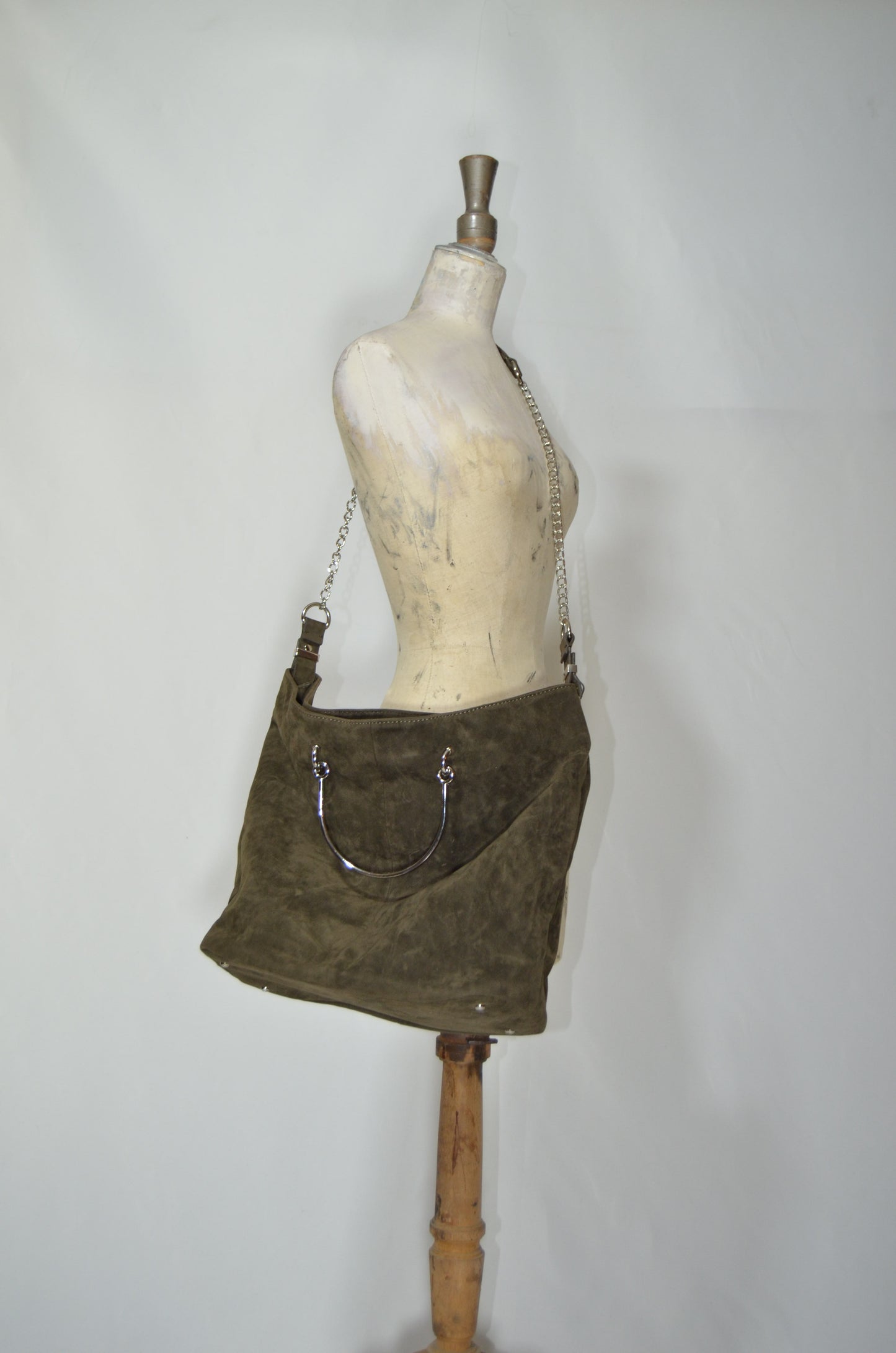 Green Suede Big Cross Bag