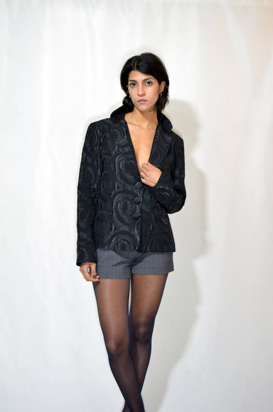 Black patterned Sparkly Vintage Jacket