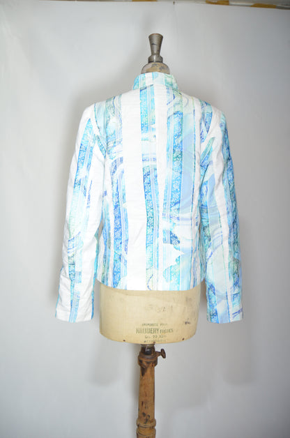 Blue & White Stripped Patterned Jacket