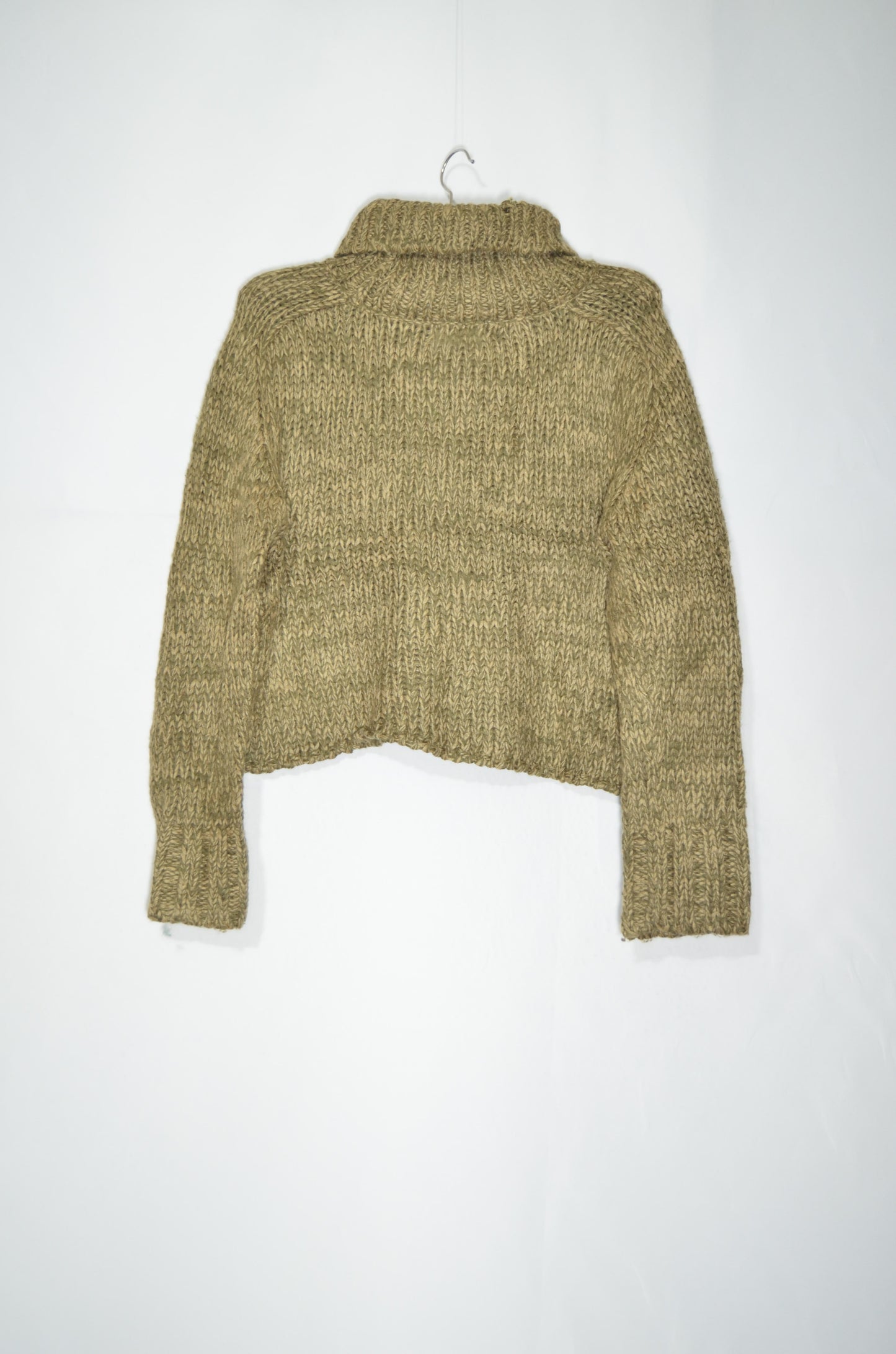 Green Wool Turtle Neck Sweater