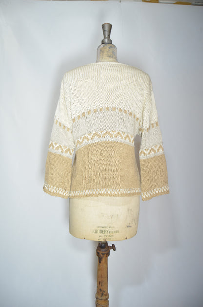 Beige Knitted Flared Top