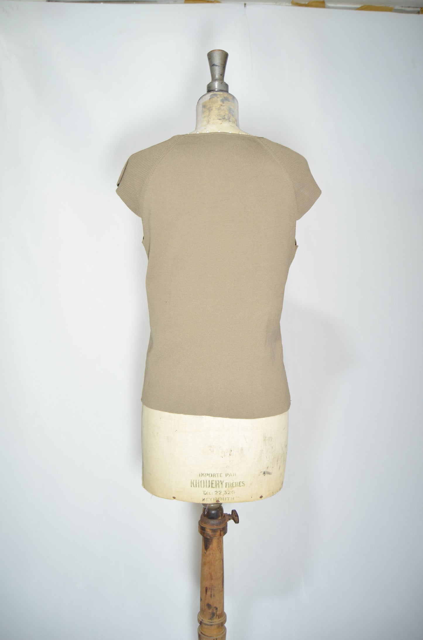 Green Rectangular Collar Fitted Top