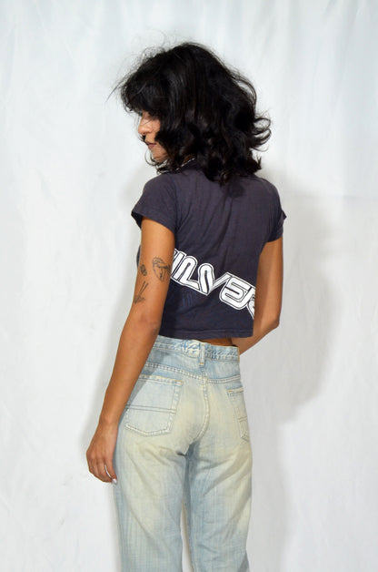 Y2K "Quicksilver" Cropped Graphic Tee