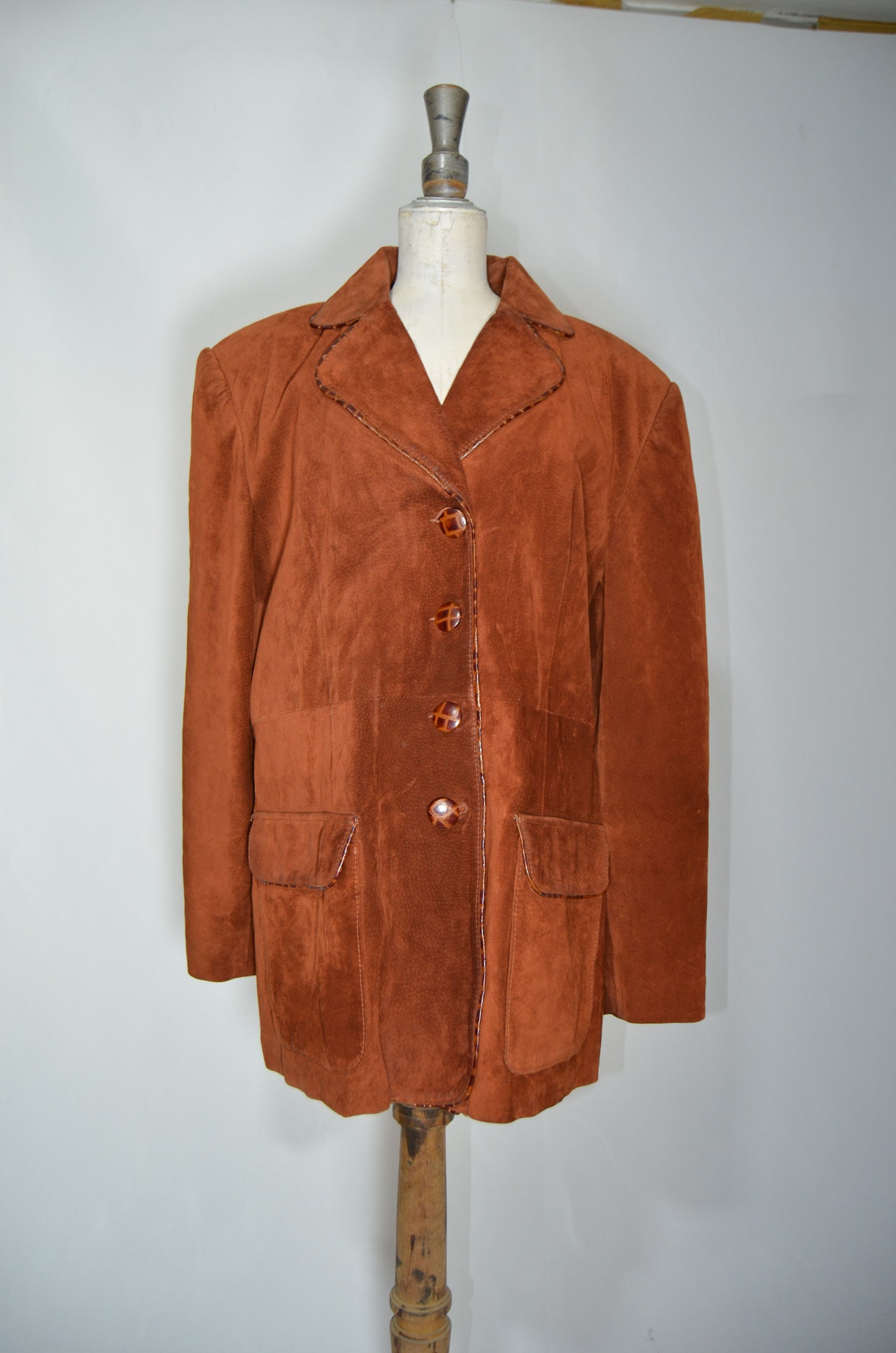 Orange Suede Tailored Jacket