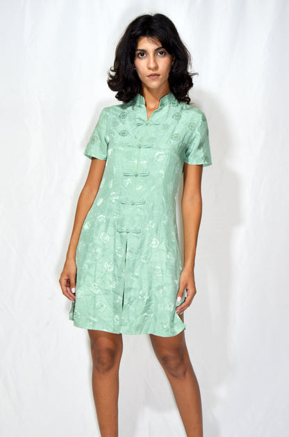 Vintage Mint Green Brocade Tunic