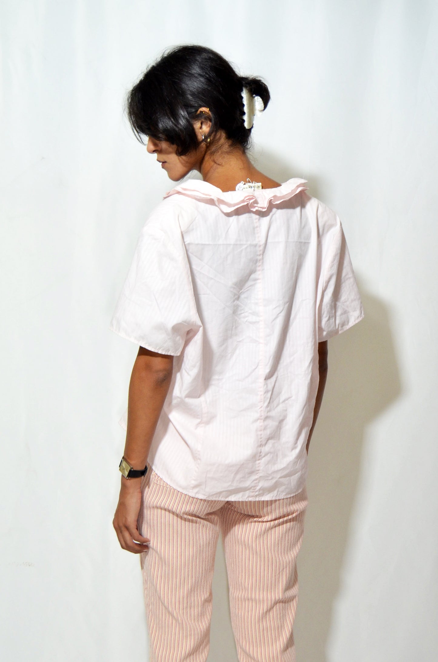Pink Vintage Ruffled Shirt