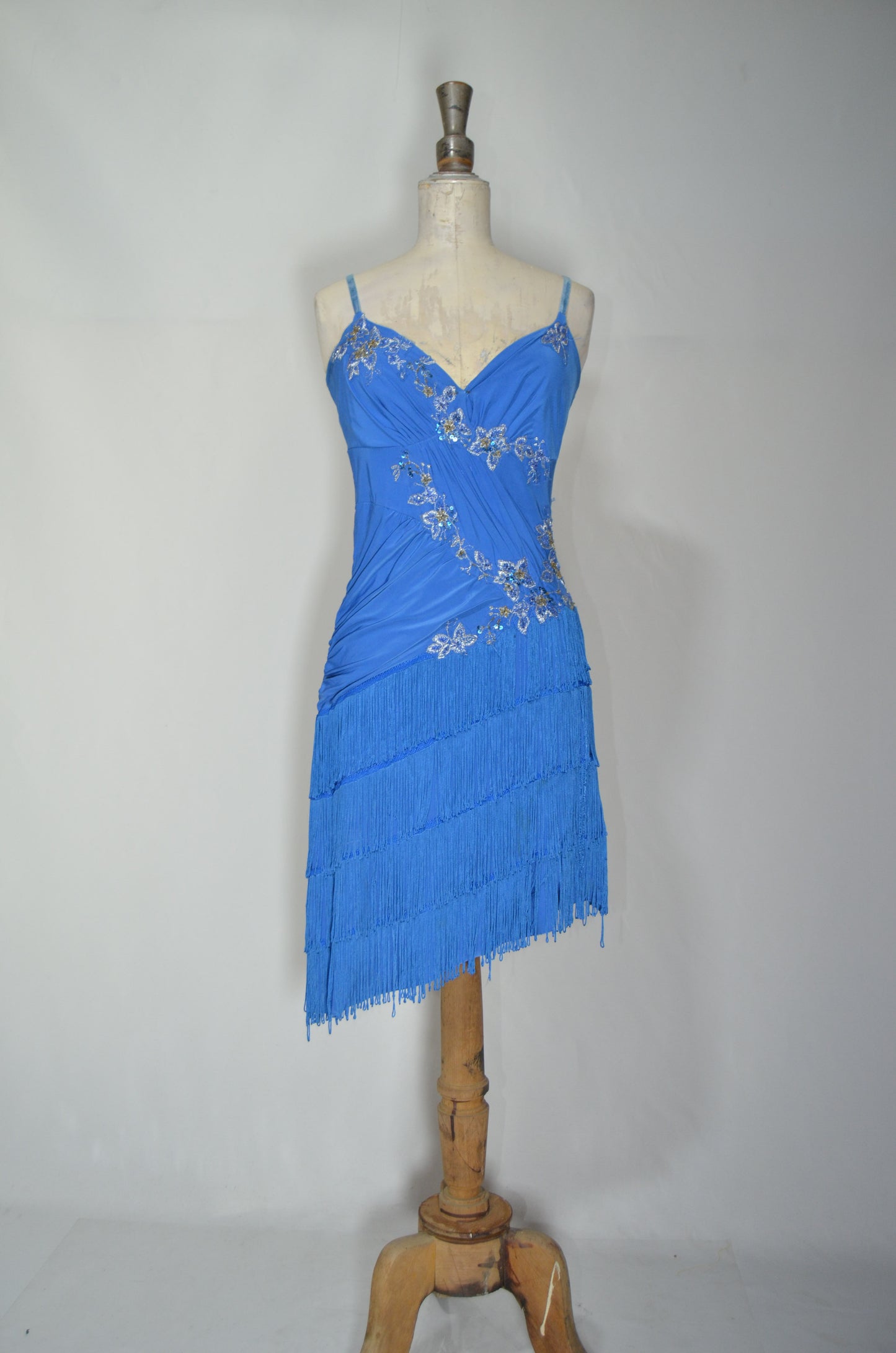 Blue Flapper Embroidered Mini Dress