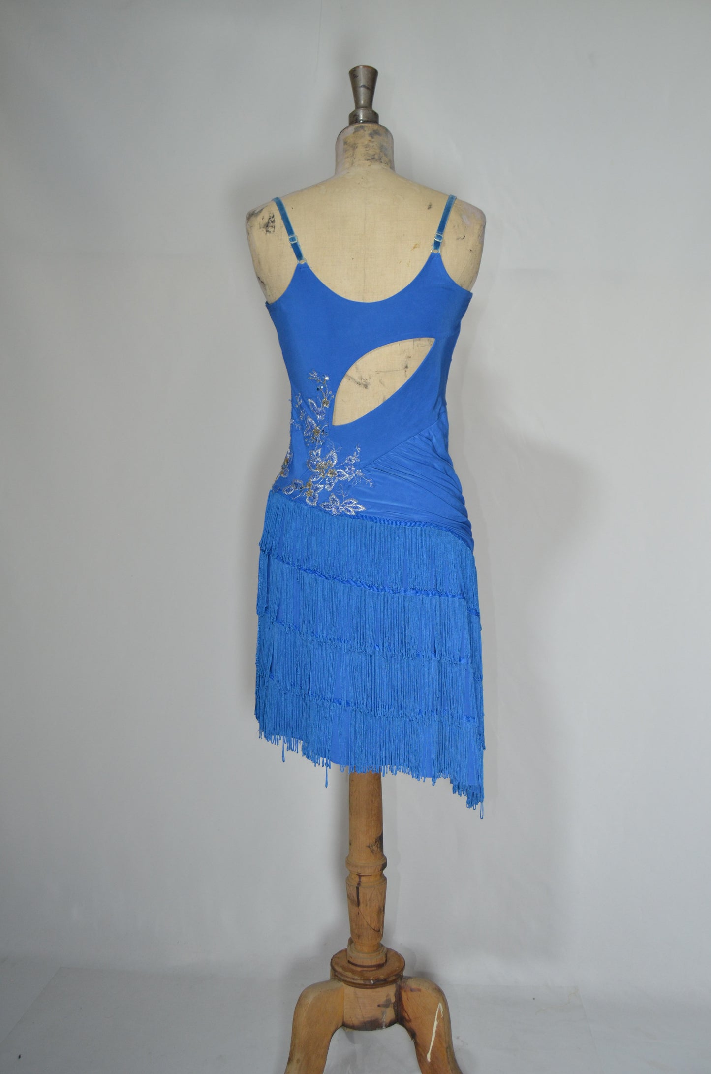 Blue Flapper Embroidered Mini Dress