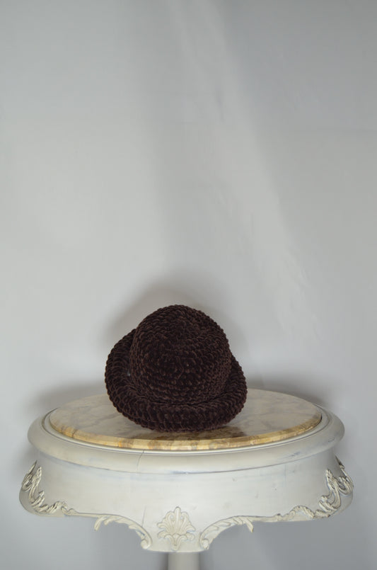 Brown Velvet Beanie