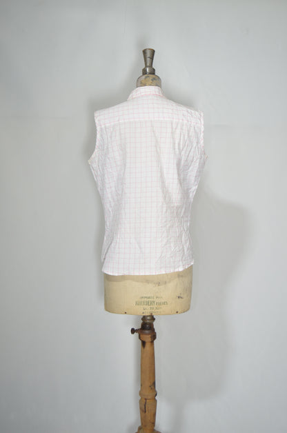 White & Pink Checkered Shirt