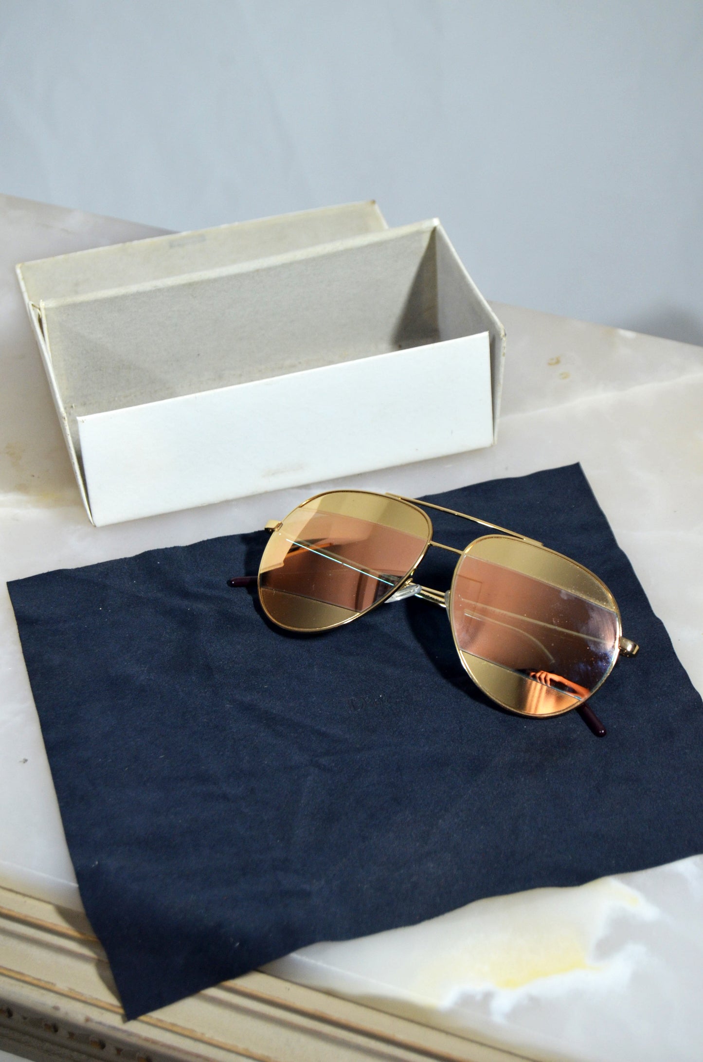 Authentic Vintage Dior Gold Aviator Sunglasses