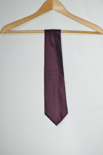 "Whatsworth" Burgundy & Blue Checkered Tie