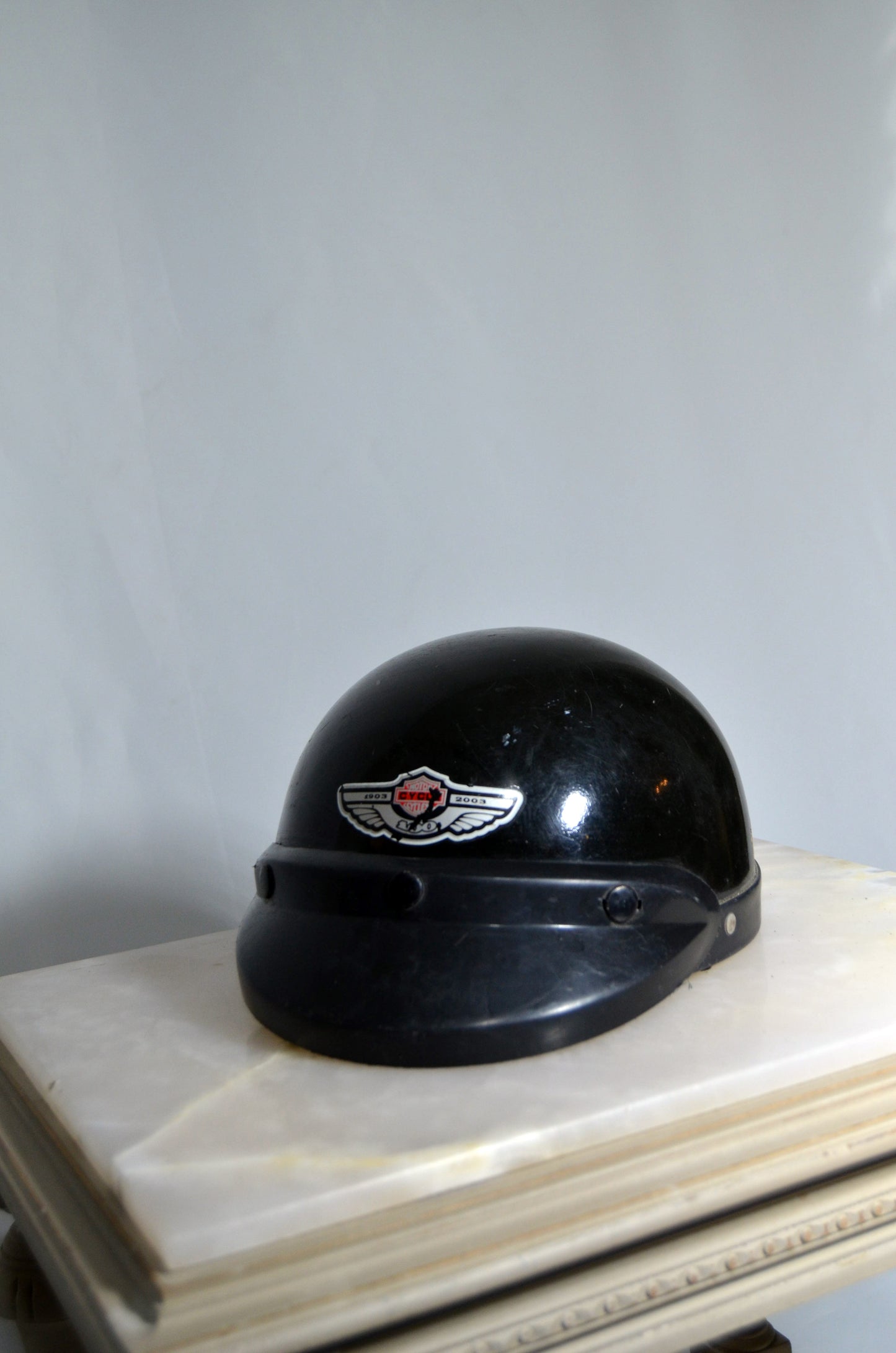 Black Vintage Motor Cycling Helmet