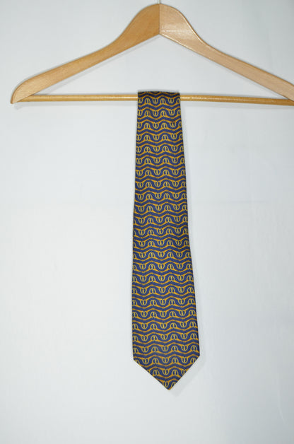 "Lancel" Blue & Yellow Patterned Tie