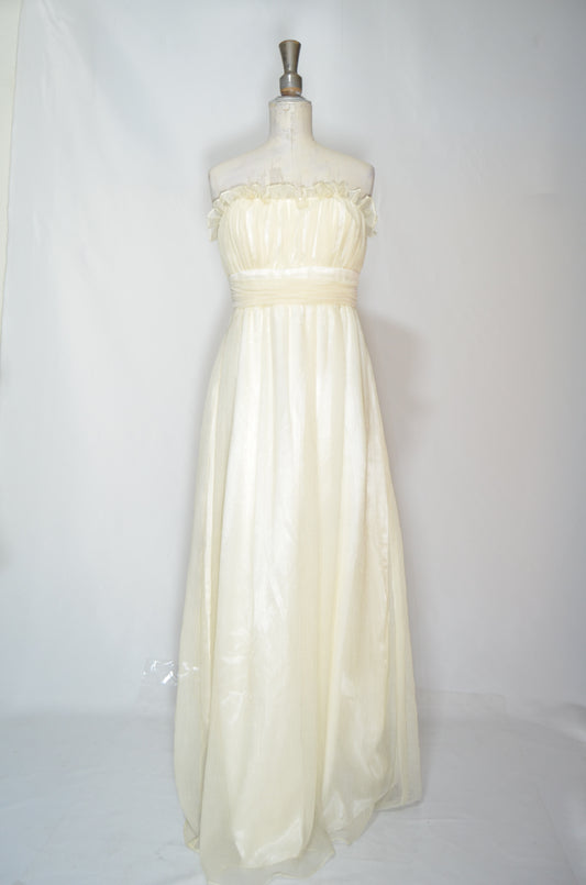 White Voile Fairy Evening Gown