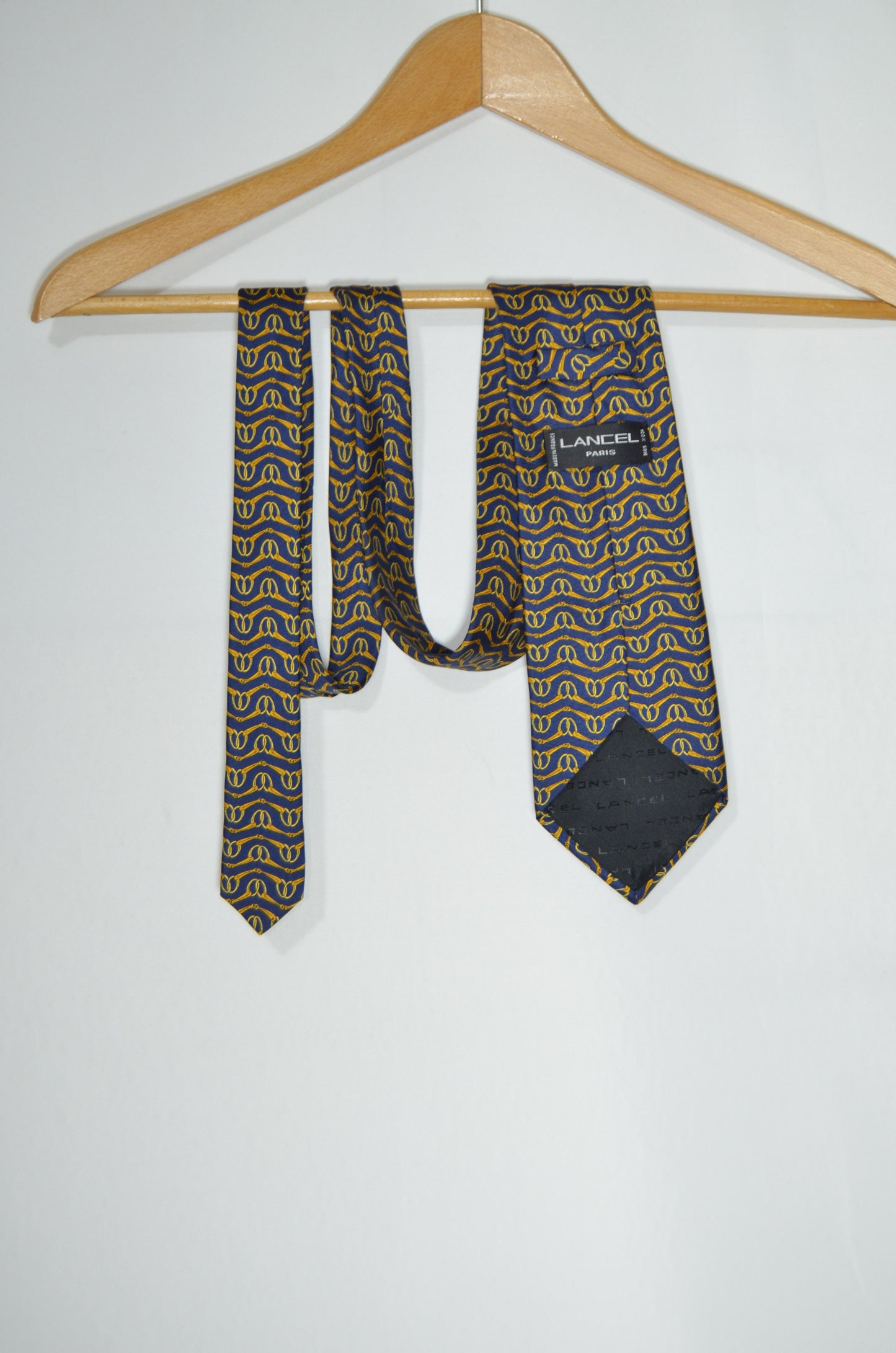 "Lancel" Blue & Yellow Patterned Tie