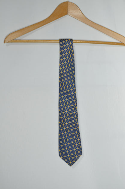 "Hermes" Blue & Yellow Patterned Tie