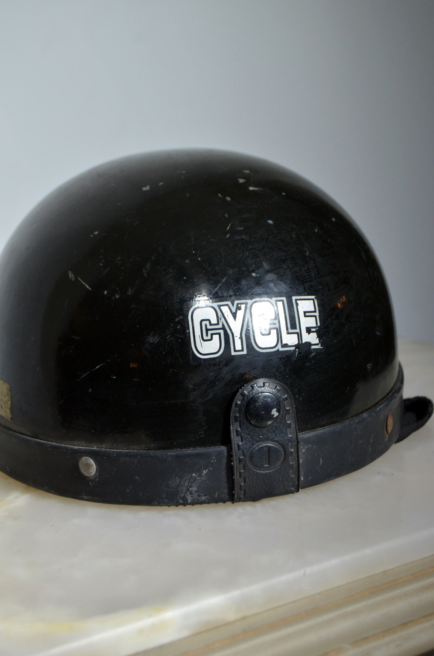 Black Vintage Motor Cycling Helmet