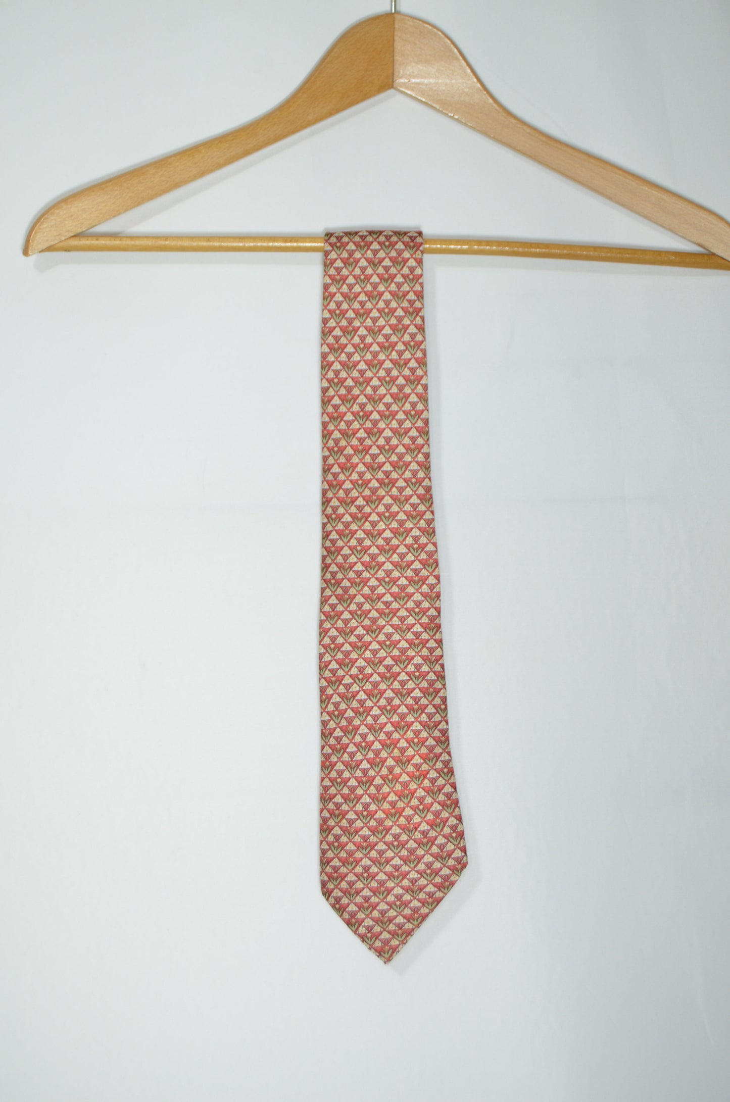 "Hermes" Orange & Green Patterned Tie